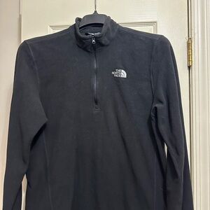 Men’s The North Face Black Fleece Pullover with partial zipper size L